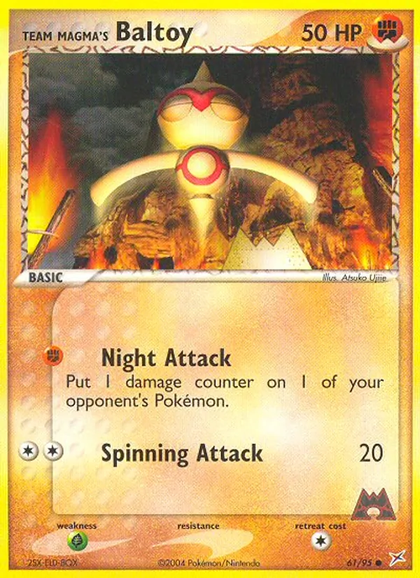 Carta Team Magma's Baltoy, número 61/95 da coleção Team Magma vs Team Aqua