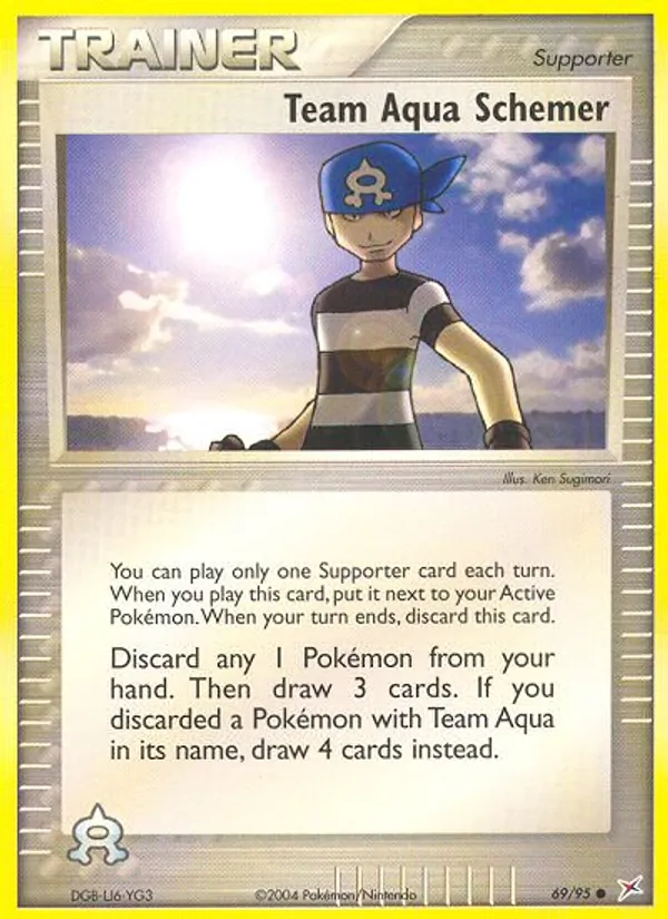 Carta Team Aqua Schemer, número 69/95 da coleção Team Magma vs Team Aqua