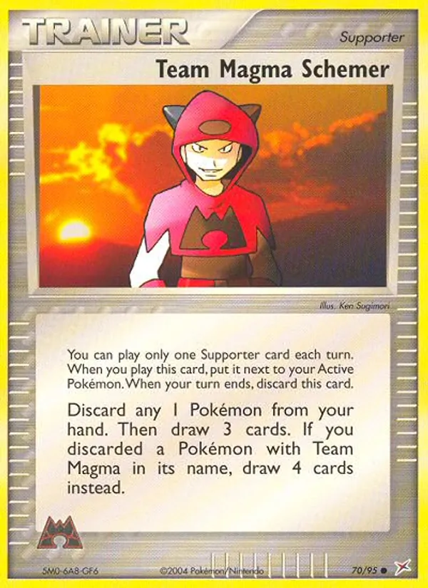 Carta Team Magma Schemer, número 70/95 da coleção Team Magma vs Team Aqua
