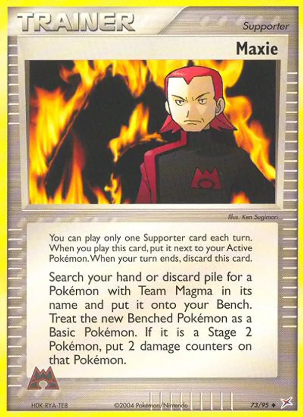 Carta Maxie, número 73/95 da coleção Team Magma vs Team Aqua