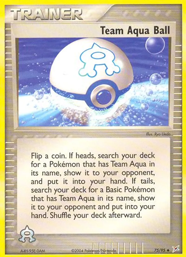 Carta Team Aqua Ball, número 75/95 da coleção Team Magma vs Team Aqua