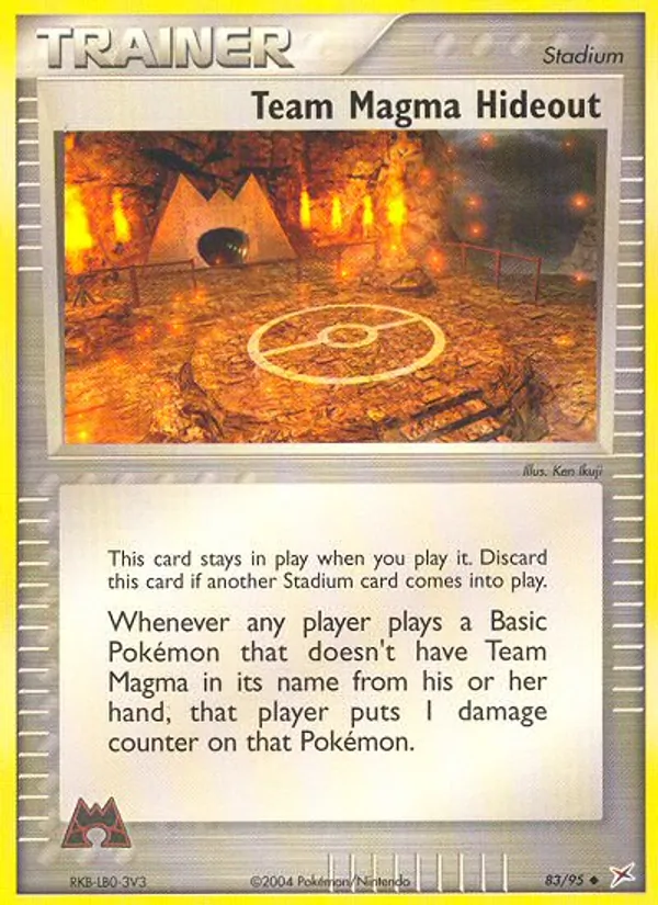 Carta Team Magma Hideout, número 83/95 da coleção Team Magma vs Team Aqua