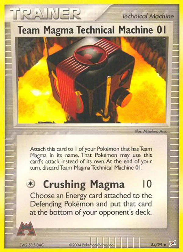 Carta Team Magma Technical Machine 01, número 84/95 da coleção Team Magma vs Team Aqua