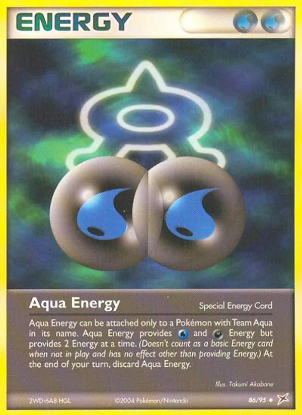 Carta Aqua Energy, número 86/95 da coleção Team Magma vs Team Aqua