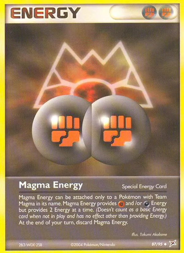 Carta Magma Energy, número 87/95 da coleção Team Magma vs Team Aqua