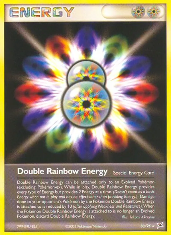 Carta Double Rainbow Energy, número 88/95 da coleção Team Magma vs Team Aqua