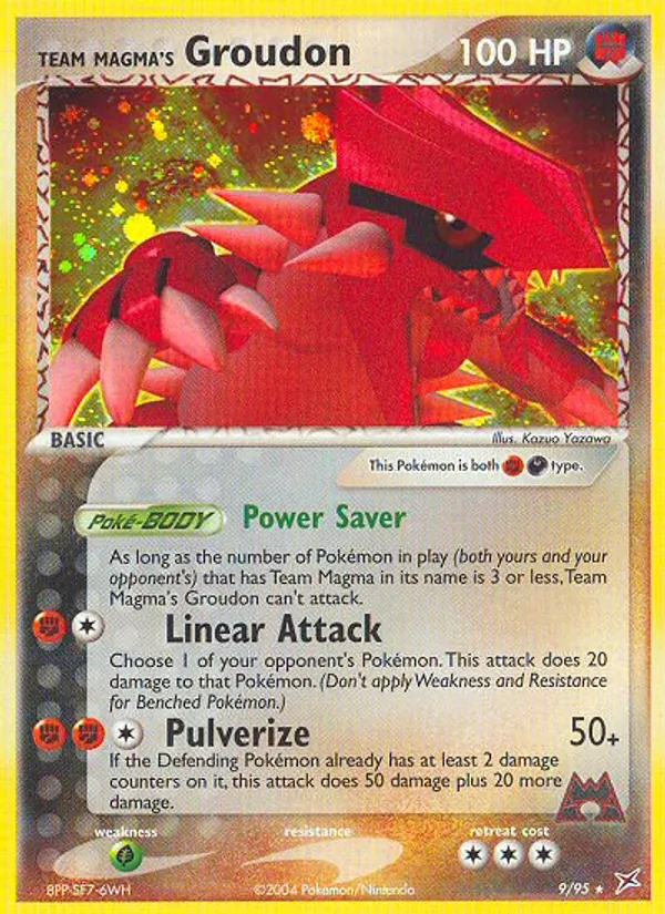 Carta Team Magma's Groudon, número 9/95 da coleção Team Magma vs Team Aqua
