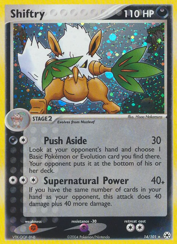 Carta Shiftry, número 14/101 da coleção Hidden Legends