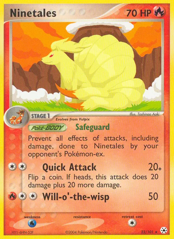 Carta Ninetales, número 22/101 da coleção Hidden Legends