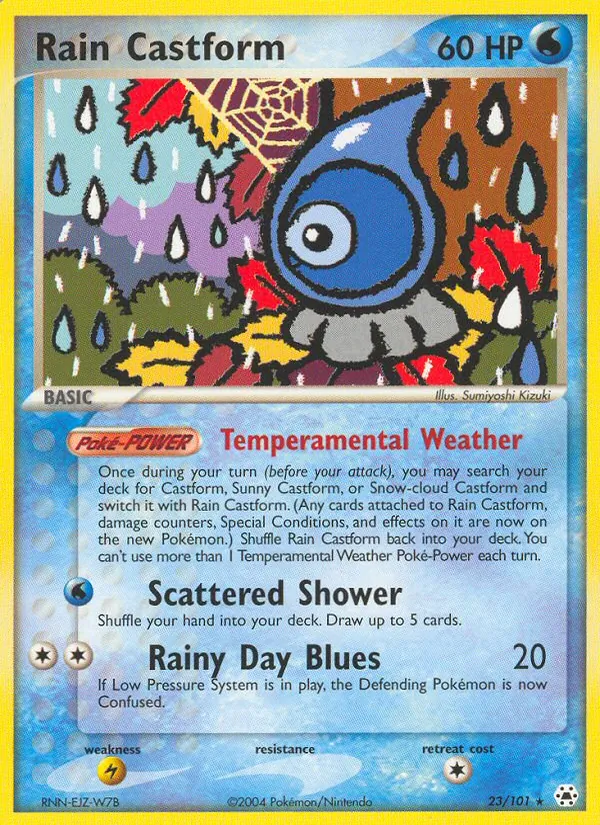 Carta Rain Castform, número 23/101 da coleção Hidden Legends
