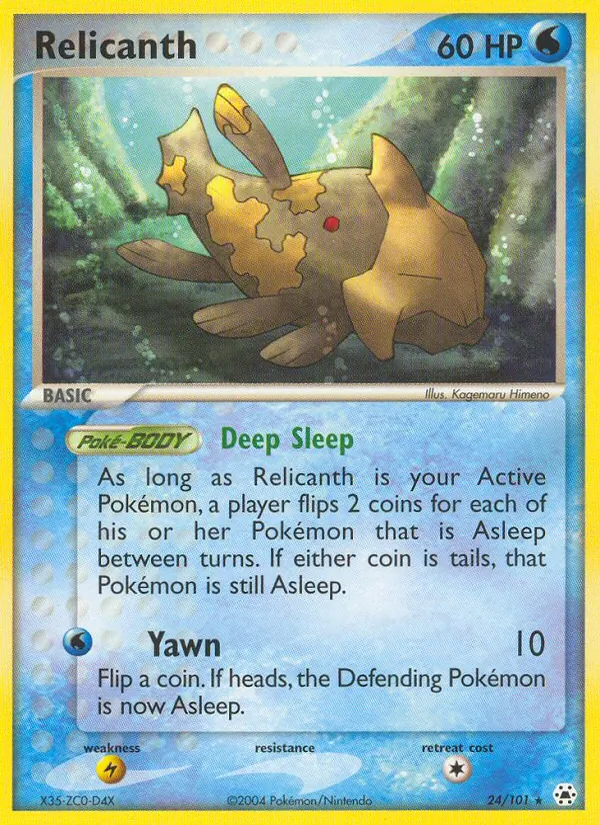 Carta Relicanth, número 24/101 da coleção Hidden Legends