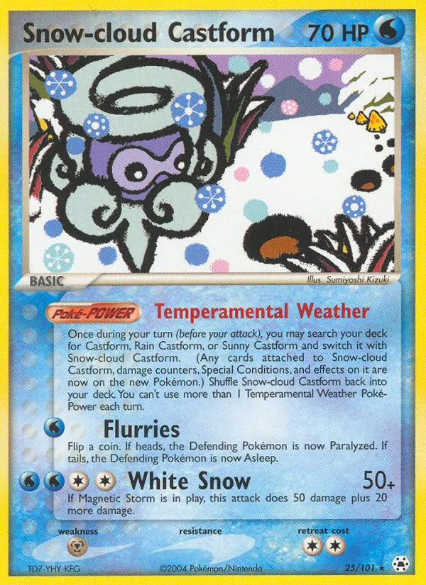 Carta Snow-cloud Castform, número 25/101 da coleção Hidden Legends