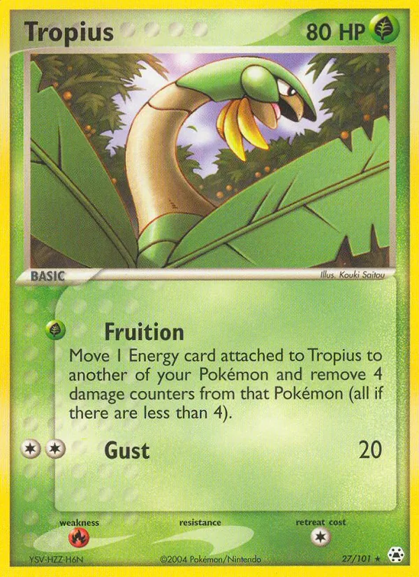 Carta Tropius, número 27/101 da coleção Hidden Legends