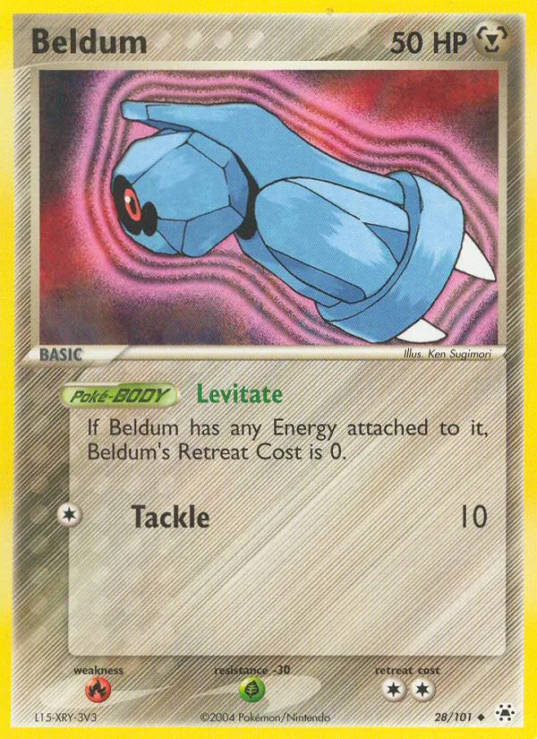Carta Beldum, número 28/101 da coleção Hidden Legends