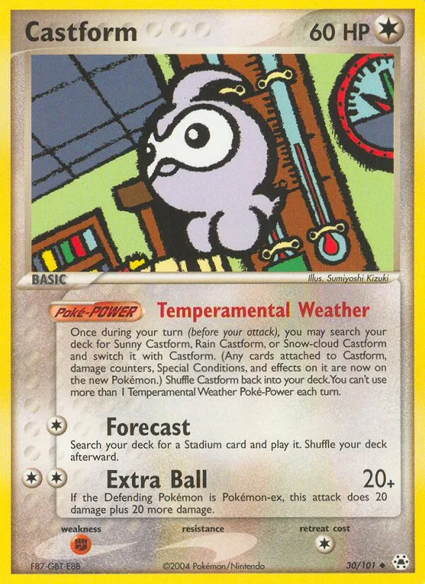 Carta Castform, número 30/101 da coleção Hidden Legends