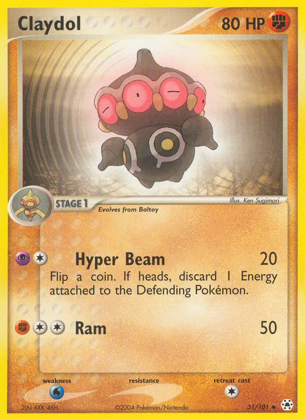 Carta Claydol, número 31/101 da coleção Hidden Legends
