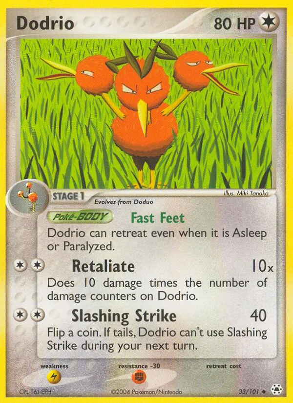 Carta Dodrio, número 33/101 da coleção Hidden Legends