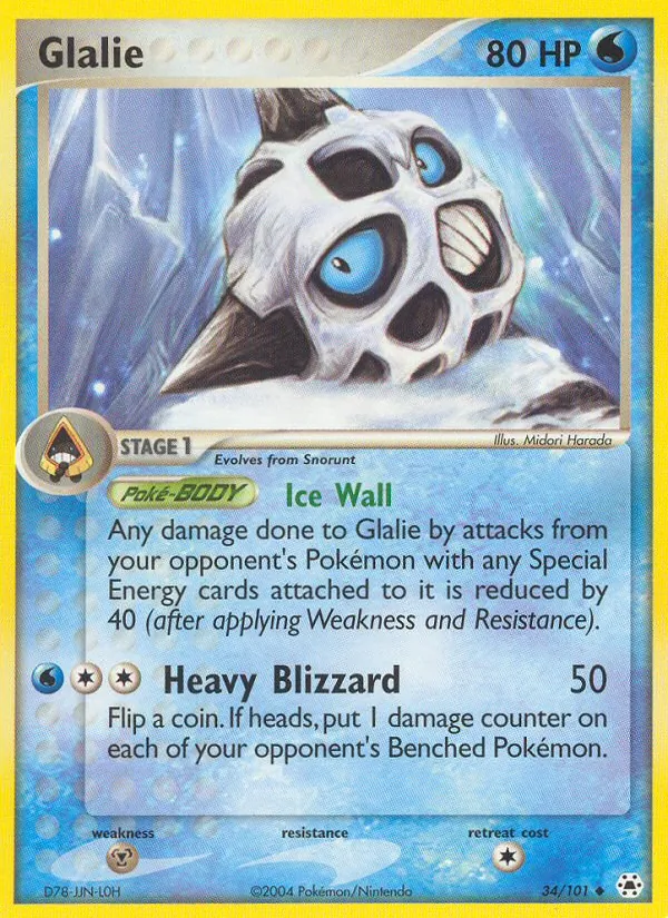Carta Glalie, número 34/101 da coleção Hidden Legends