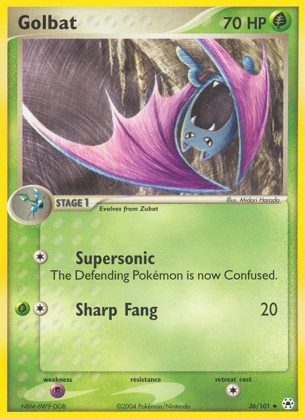 Carta Golbat, número 36/101 da coleção Hidden Legends