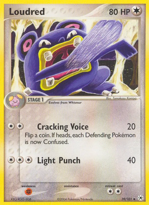Carta Loudred, número 39/101 da coleção Hidden Legends