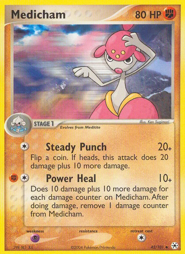 Carta Medicham, número 42/101 da coleção Hidden Legends