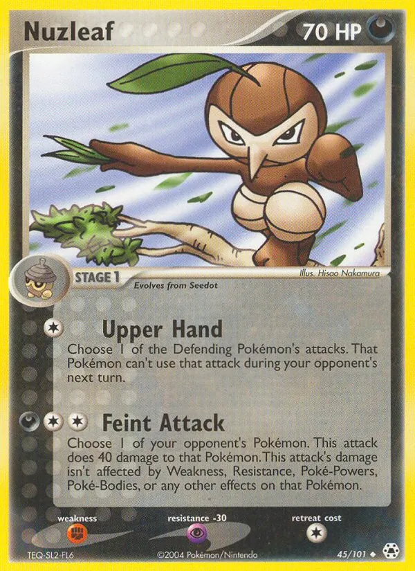 Carta Nuzleaf, número 45/101 da coleção Hidden Legends