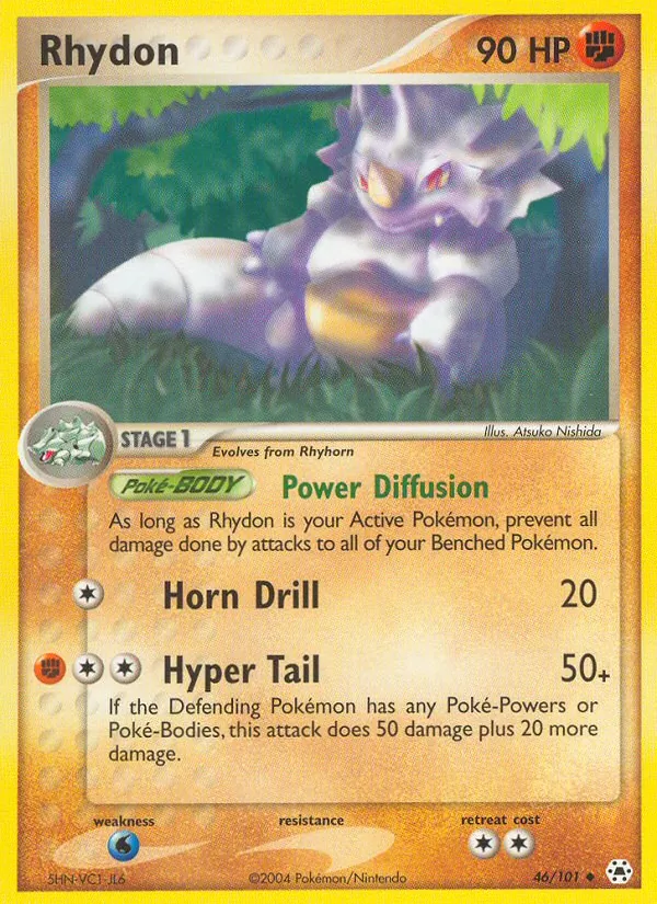 Carta Rhydon, número 46/101 da coleção Hidden Legends