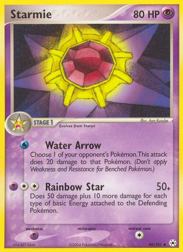 Carta Starmie, número 49/101 da coleção Hidden Legends