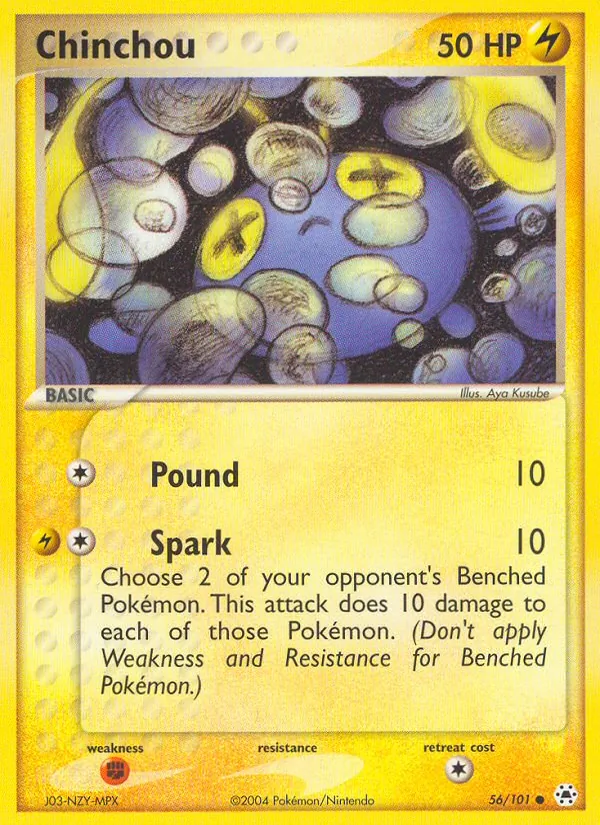 Carta Chinchou, número 56/101 da coleção Hidden Legends