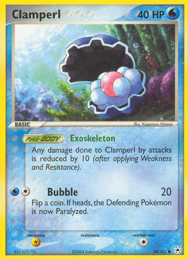 Carta Clamperl, número 58/101 da coleção Hidden Legends