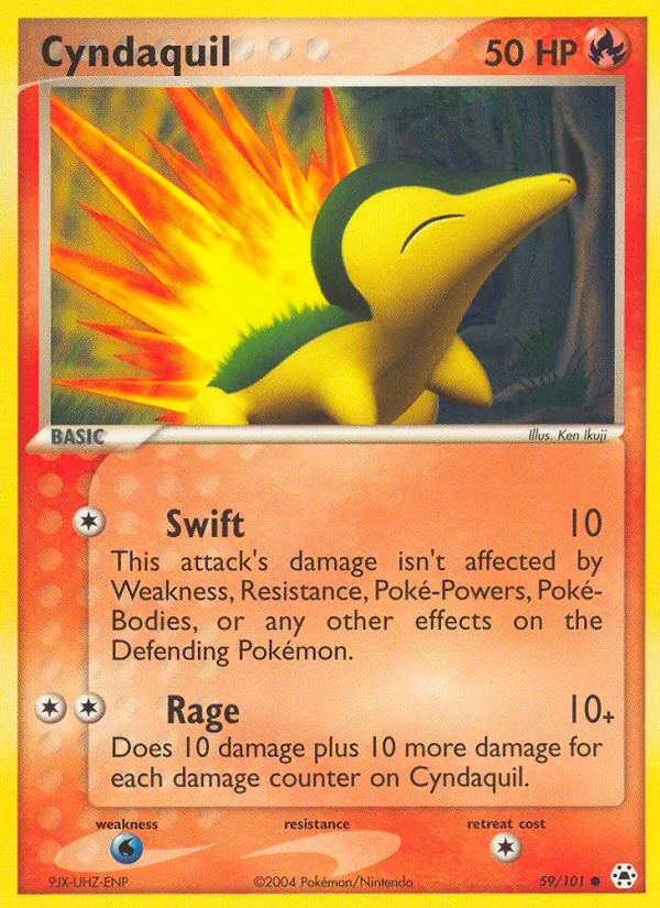 Carta Cyndaquil, número 59/101 da coleção Hidden Legends