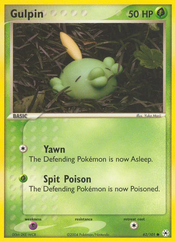 Carta Gulpin, número 62/101 da coleção Hidden Legends