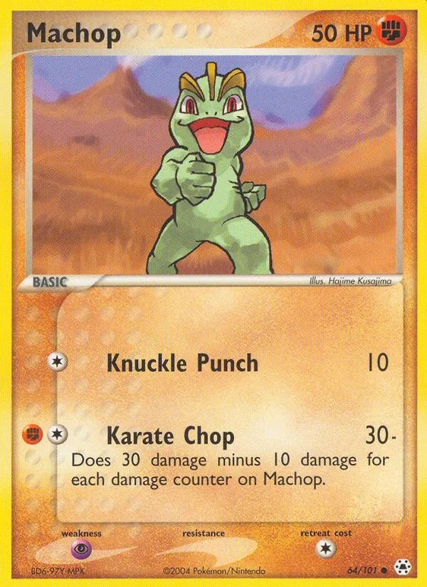Carta Machop, número 64/101 da coleção Hidden Legends
