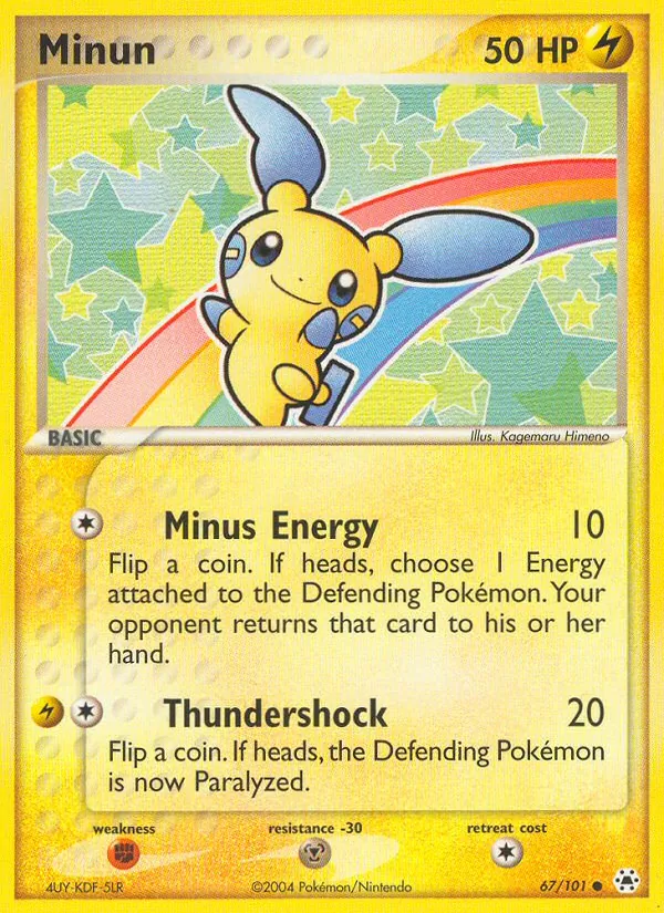 Carta Minun, número 67/101 da coleção Hidden Legends