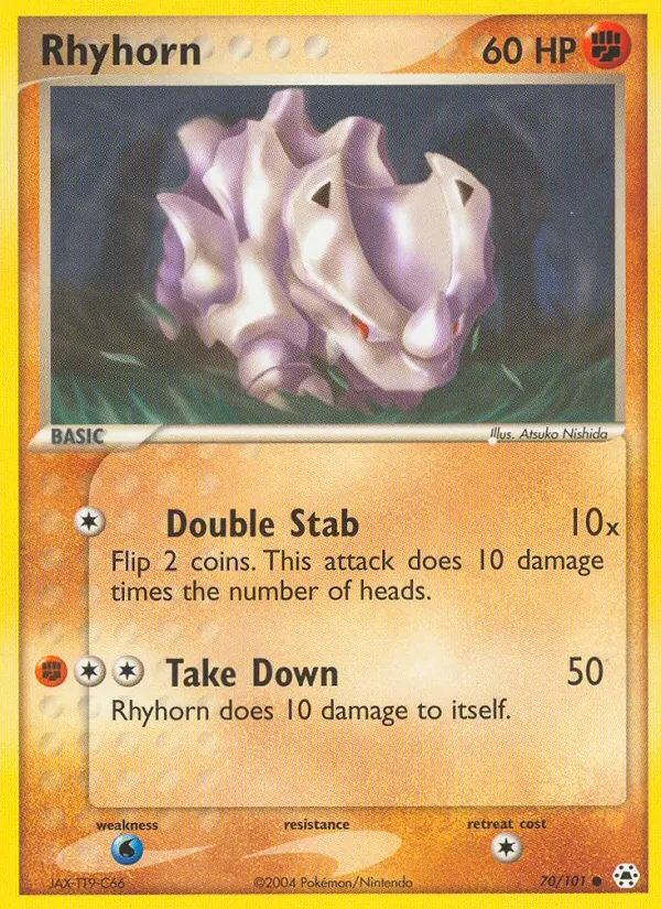 Carta Rhyhorn, número 70/101 da coleção Hidden Legends