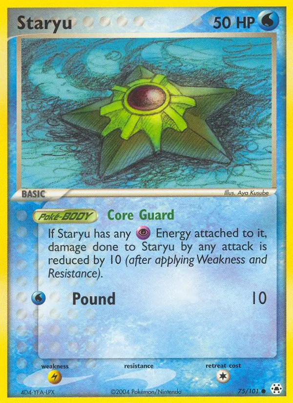 Carta Staryu, número 75/101 da coleção Hidden Legends