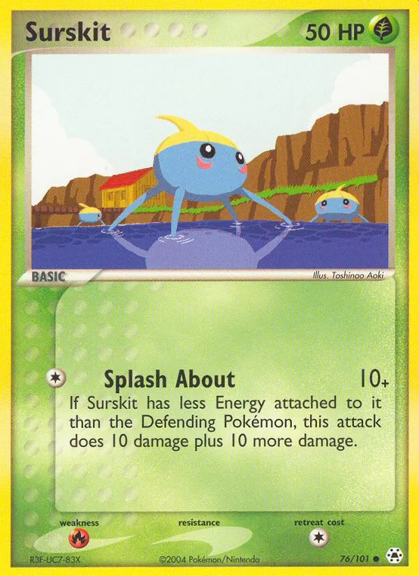 Carta Surskit, número 76/101 da coleção Hidden Legends