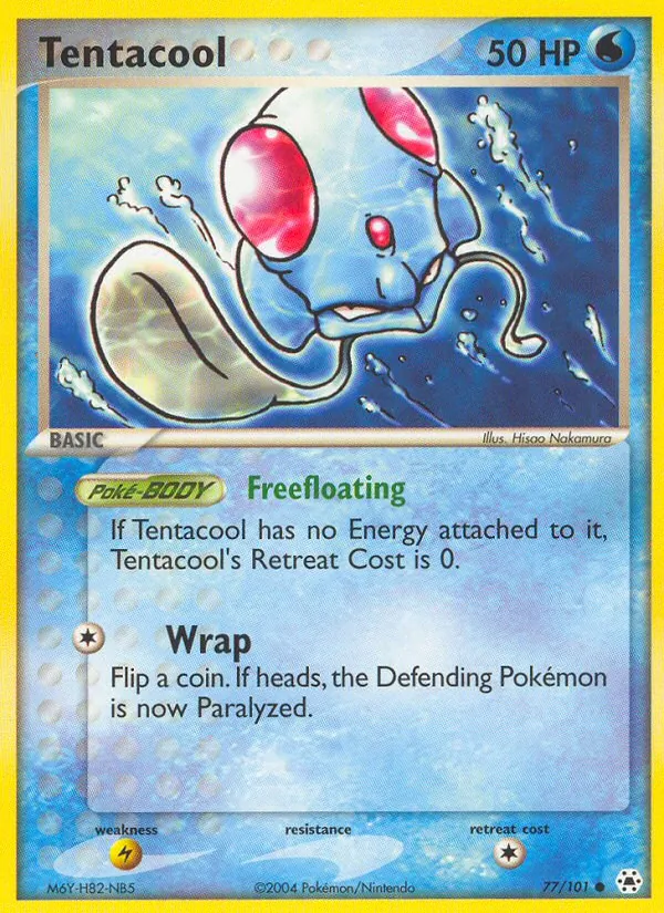 Carta Tentacool, número 77/101 da coleção Hidden Legends