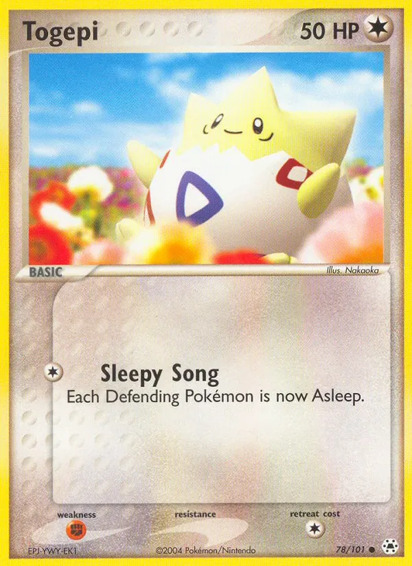 Carta Togepi, número 78/101 da coleção Hidden Legends