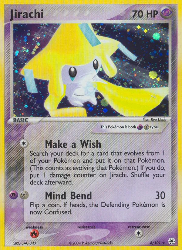 Carta Jirachi, número 8/101 da coleção Hidden Legends