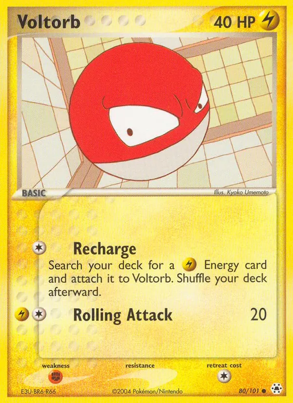 Carta Voltorb, número 80/101 da coleção Hidden Legends