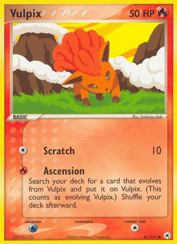 Carta Vulpix, número 81/101 da coleção Hidden Legends