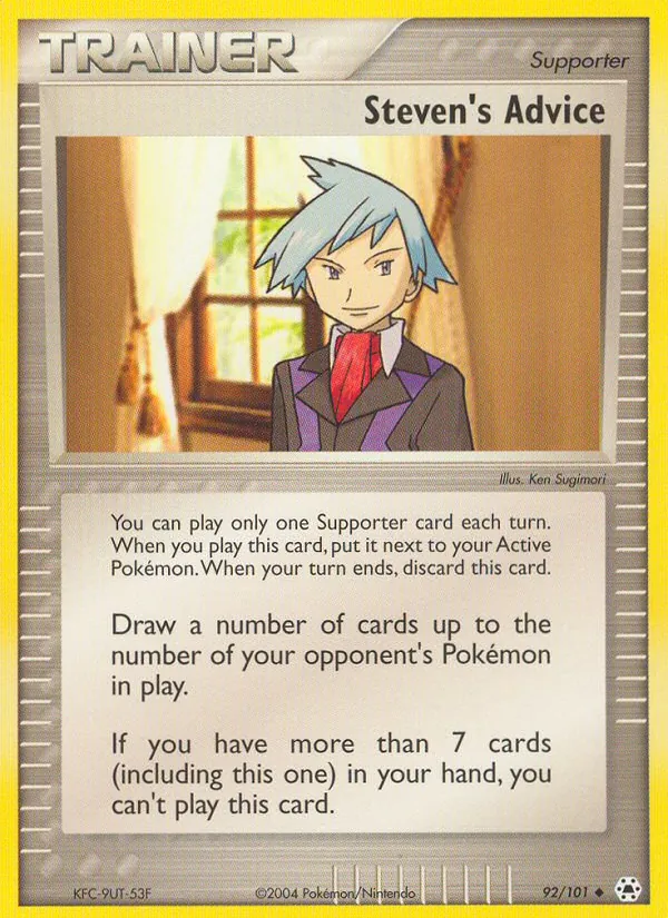 Carta Steven's Advice, número 92/101 da coleção Hidden Legends