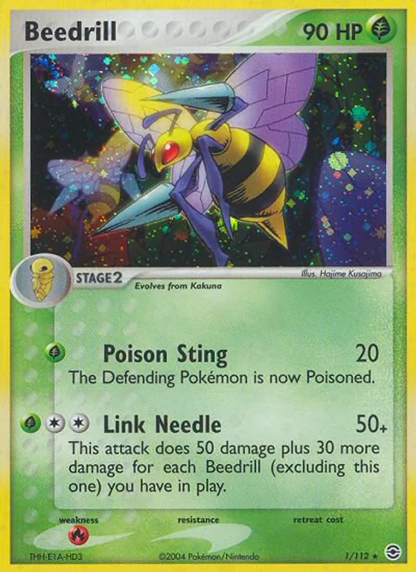 Carta Beedrill, número 1/112 da coleção FireRed & LeafGreen