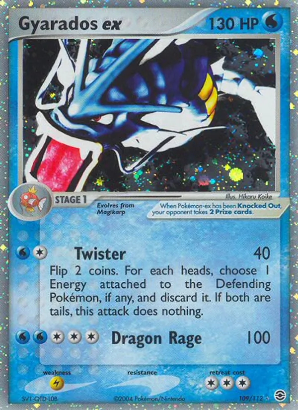 Carta Gyarados ex, número 109/112 da coleção FireRed & LeafGreen
