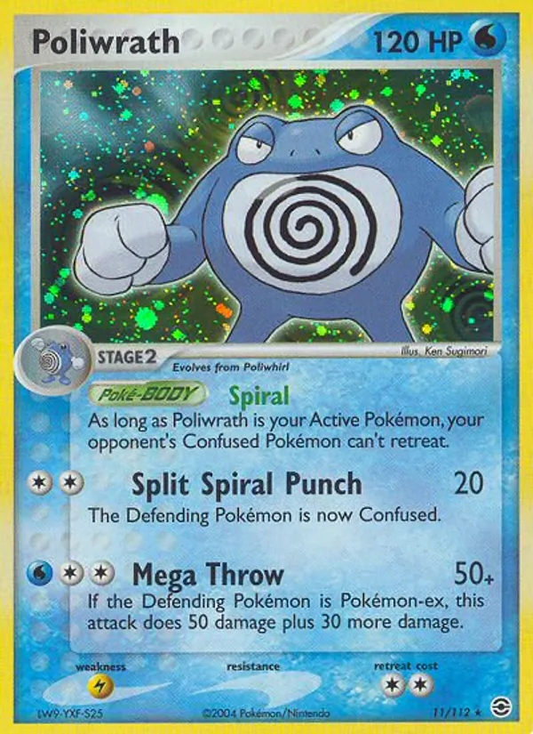 Carta Poliwrath, número 11/112 da coleção FireRed & LeafGreen