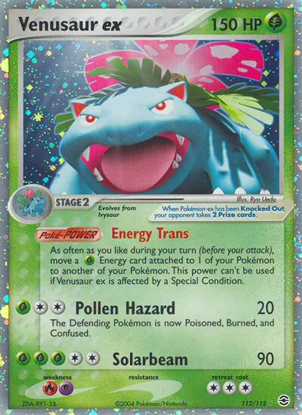 Carta Venusaur ex, número 112/112 da coleção FireRed & LeafGreen