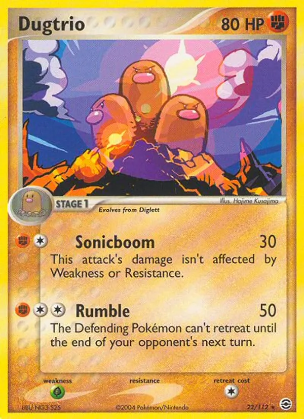 Carta Dugtrio, número 22/112 da coleção FireRed & LeafGreen