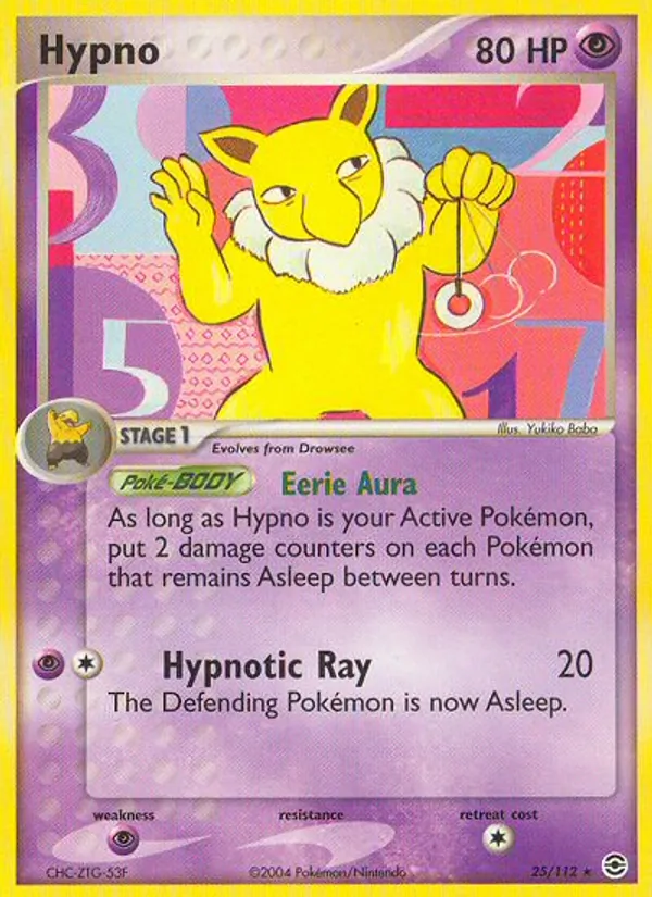 Carta Hypno, número 25/112 da coleção FireRed & LeafGreen