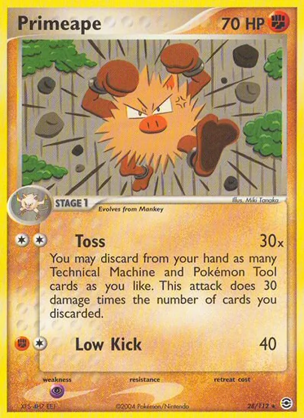 Carta Primeape, número 28/112 da coleção FireRed & LeafGreen